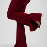 High-Waisted Flare pants-burgundy