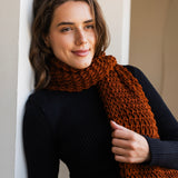 Snow Knit Scarf- Rust