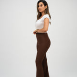 High-Waisted Flare pants-brown