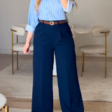 Wide Leg pants-Navy