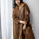 Teddy Long Coat in brown