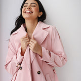 Double-Breasted Trench coat-Pink