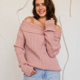 Off-Shoulder Knit Sweater