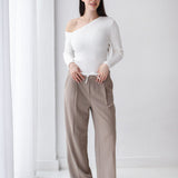 Loose Fit Pants-light Brown