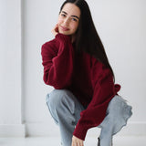 Cozy Sweater-Burgundy