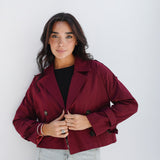 cropped trench coat - Burgundy