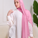 PLAIN CHIFFON SCARF-PINK