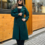 Trench coat in dark green