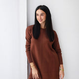 Plain Knit set in brown