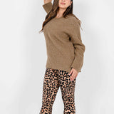 Winter Leopard Leggings - Beige
