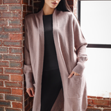 Oversized Longline Cardigan-Beige