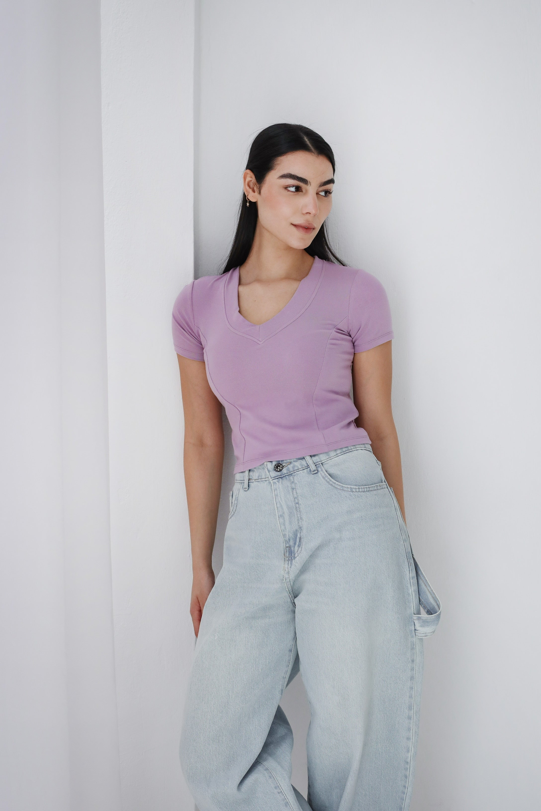 Short Sleeve V-Neck Top