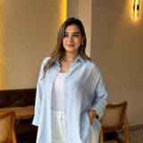 Linen shirt in baby blue