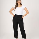 High waist tailored pants-Black