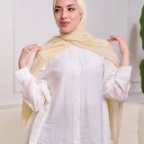 PLAIN CHIFFON SCARF-CREAM