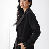 Double-Breasted Trench coat-Black