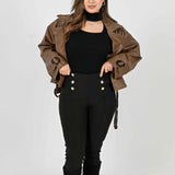 BUTTON LEGGINGS- Black