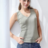 V-Neck Ribbed Tank