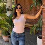 V-Neck Ribbed Tank