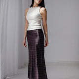 Polka Dot Satin Skirt- Brown