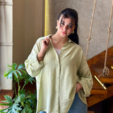 Linen shirt in mint green