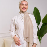 PLAIN CHIFFON SCARF-BEIGE
