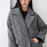 Teddy long coat in gray