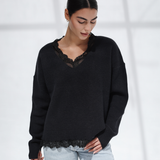 The Lace Sweater-Black