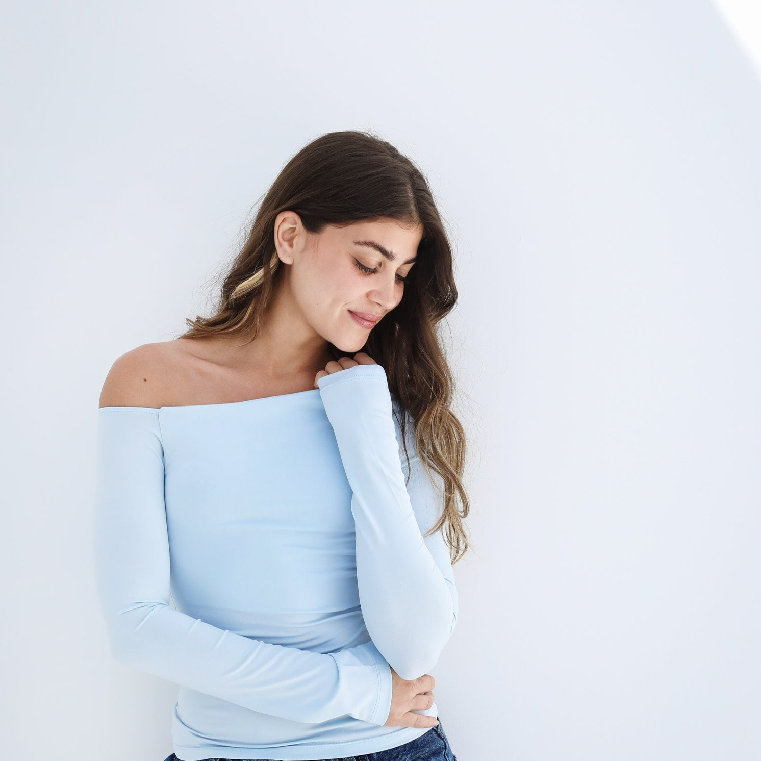 One Shoulder Long Sleeves Top