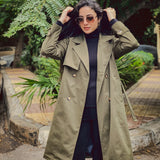 ‘Wendy’ water-repellent trench coat-Olive