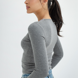 Lace V-Neck Long Sleeve Top
