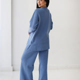 Plain Knit set in blue