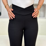 Cross waisted flare pants
