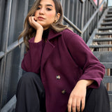 CROPPED JACKET IN BURGUNDY