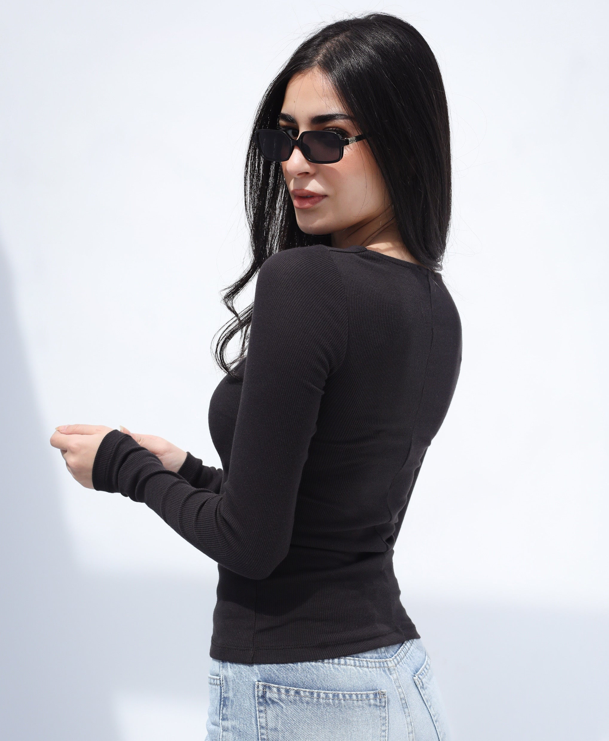 V-Neck Rib Top