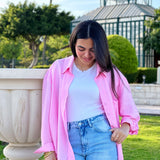 Bloom linen shirt-pink