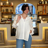 Linen shirt in off white