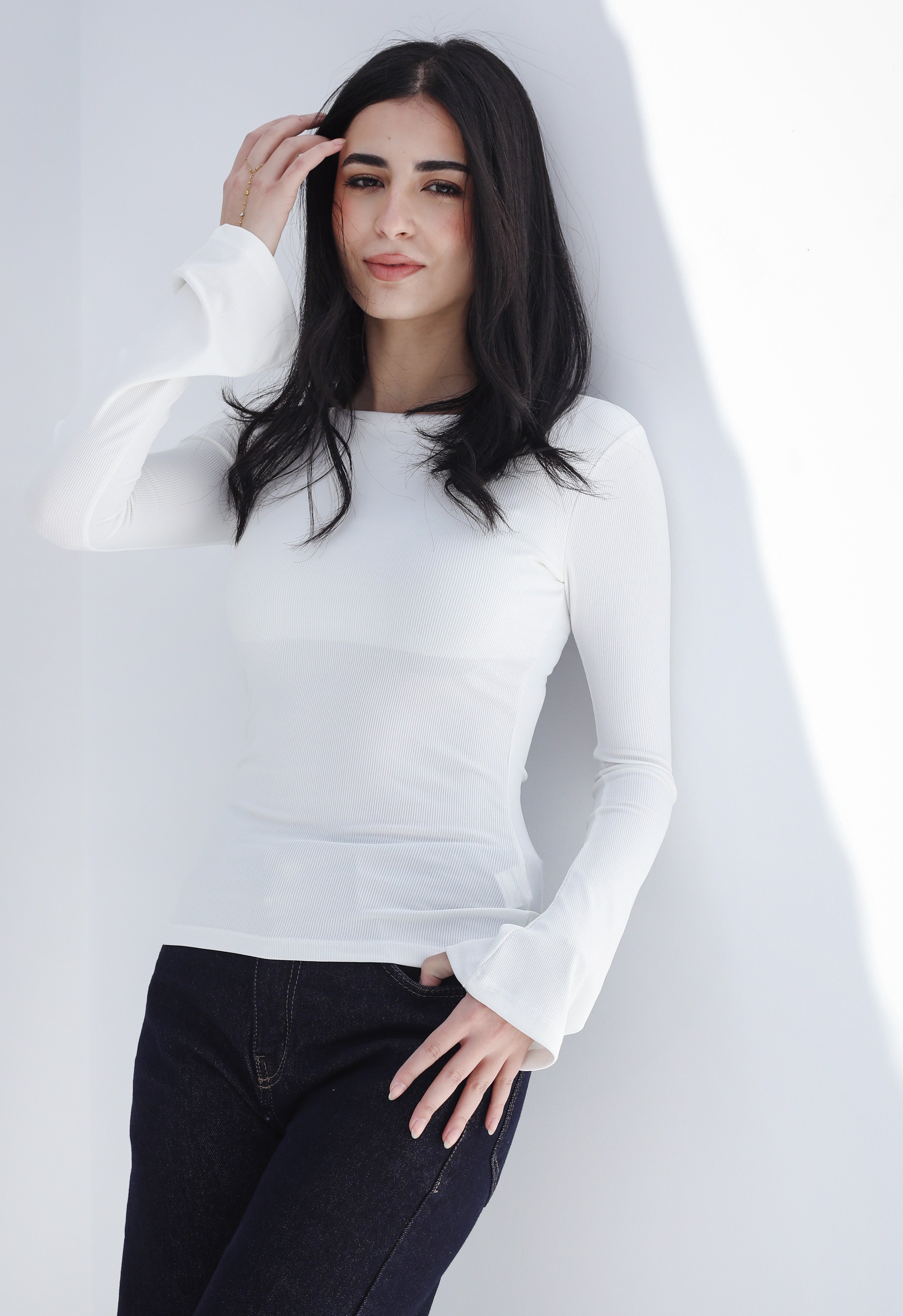 Flared Cuff Rib Top