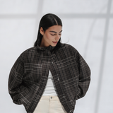 Vintage Plaid Jacket-Brown