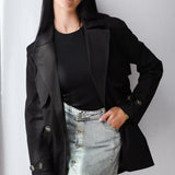 Half Trench coat in black