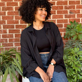 Linen shirt in Black