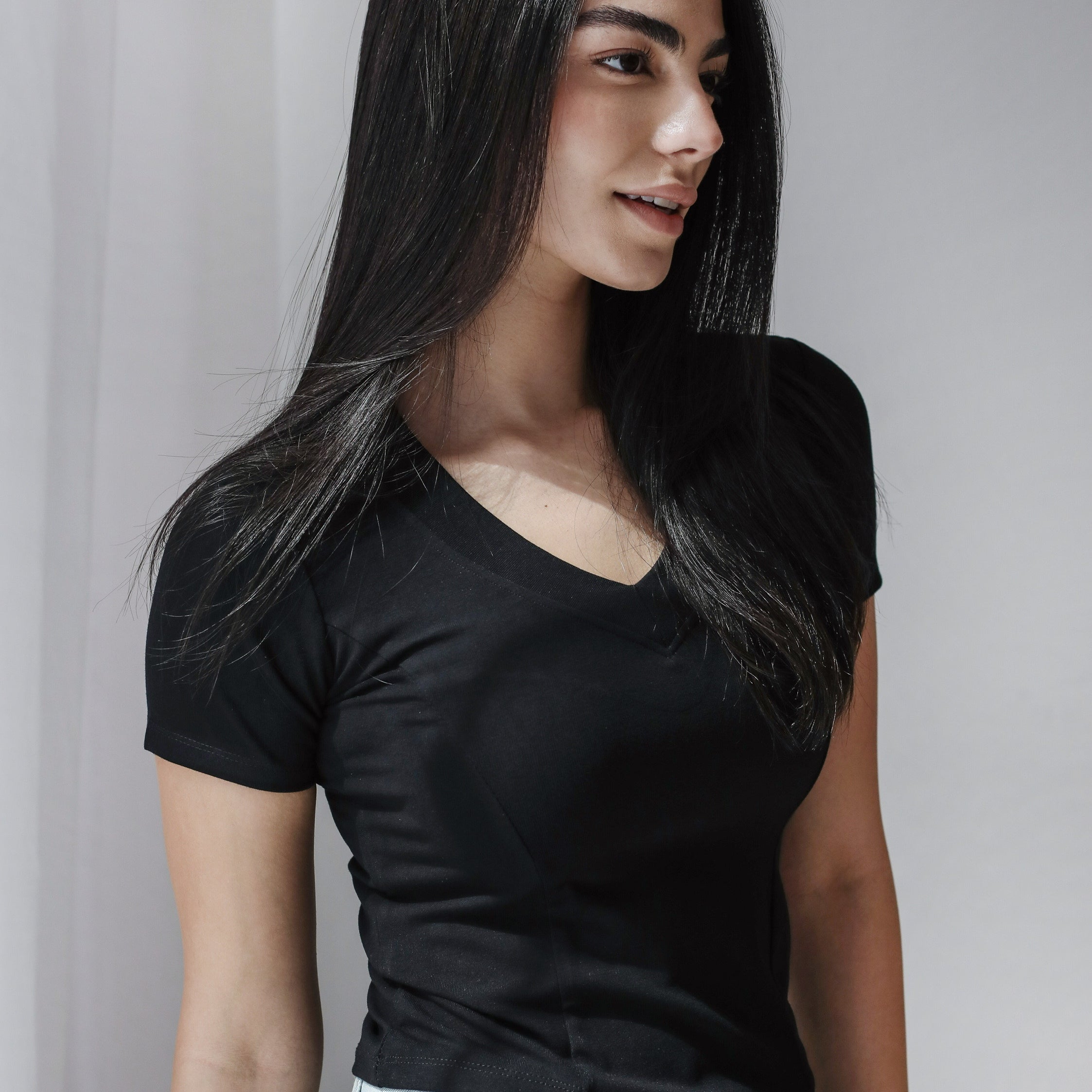 Short Sleeve V-Neck Top