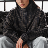 Vintage Plaid Jacket-Navy