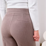 Front Seam Wide Leg Pants-Brown