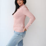 Grace Collar Knit top in pink