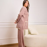 Knit Set with Front Pockets - Light Brown