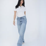 City Flow Wide Leg Jeans- Light Blue