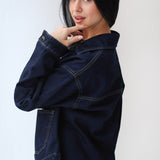 Essential Dark Blue Denim Jacke