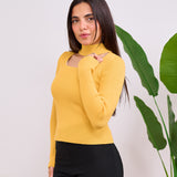 Open Neck Top- yellow