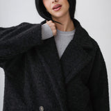 Teddy Long Coat in black